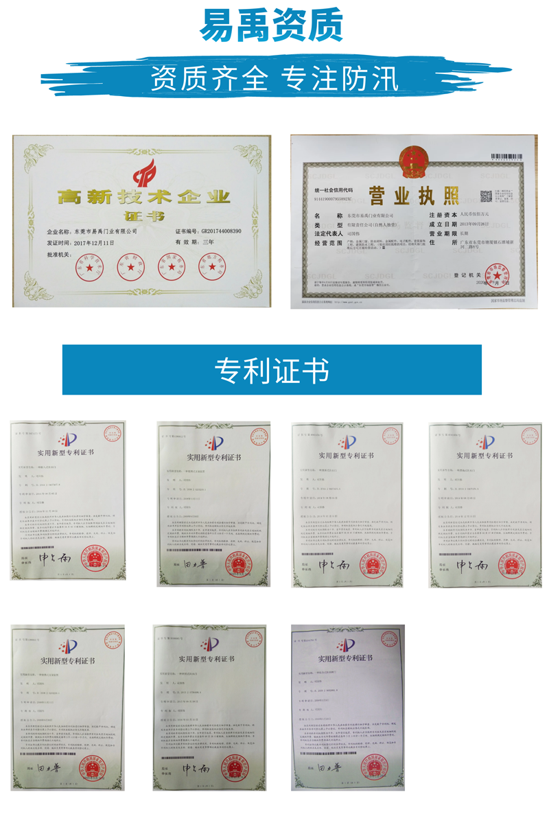 开启式防洪门资质